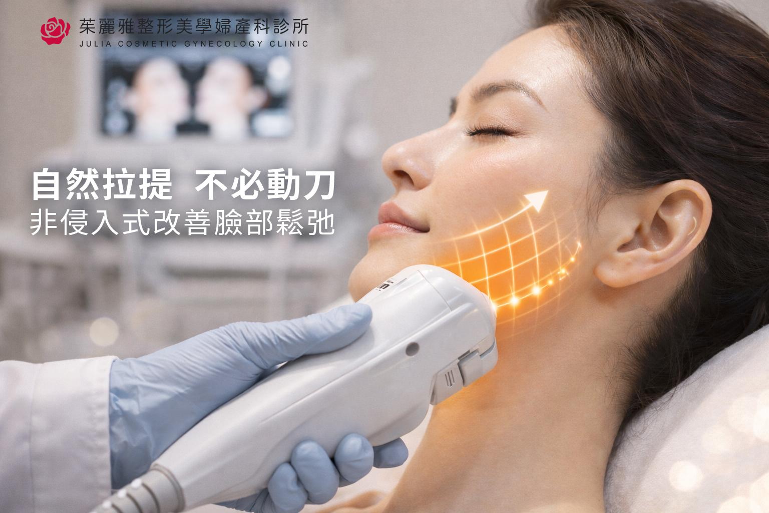 電音波拉提改善臉部初期鬆弛示意圖